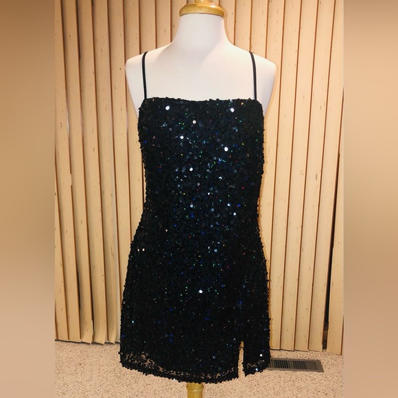 Dresses & Skirts - Black, sequin, mini dress.